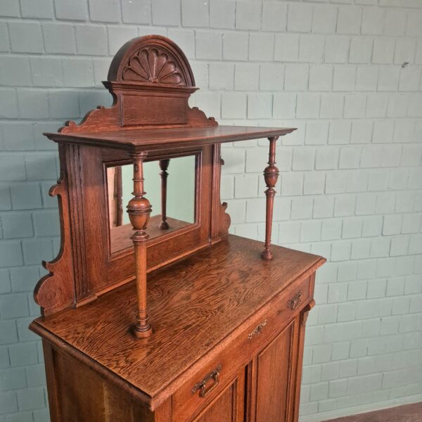 Vertiko mit Aufsatz Jugendstil 1910 Eiche – Bild 3