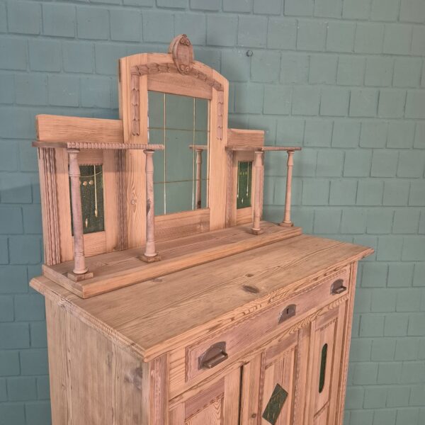 Vertiko mit Aufsatz Jugendstil 1910 Kiefer – Bild 3