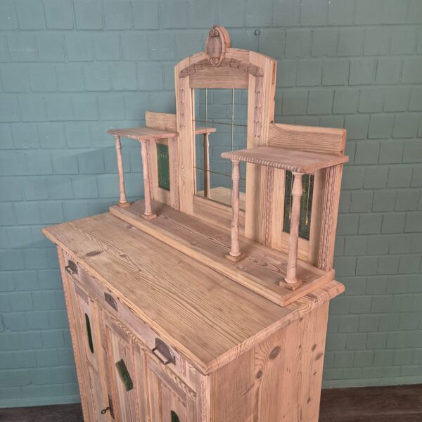 Vertiko mit Aufsatz Jugendstil 1910 Kiefer – Bild 12