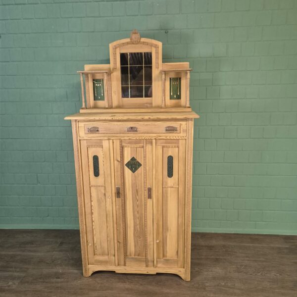 Vertiko mit Aufsatz Jugendstil 1910 Kiefer – Bild 2