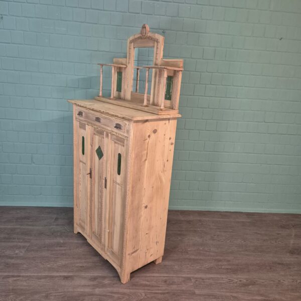 Vertiko mit Aufsatz Jugendstil 1910 Kiefer – Bild 13