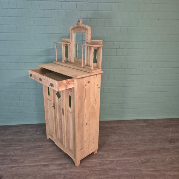 Vertiko mit Aufsatz Jugendstil 1910 Kiefer – Bild 14