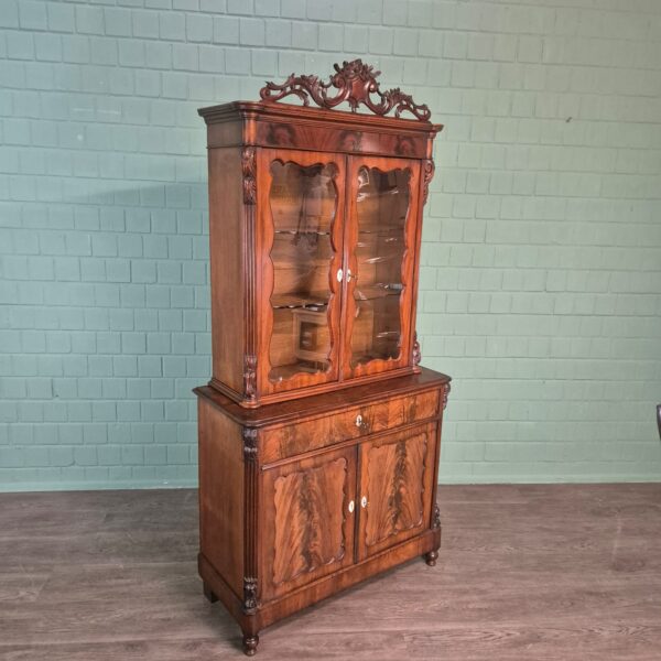 Vitrine Geschirrschrank Louis Philippe 1870 Mahagoni