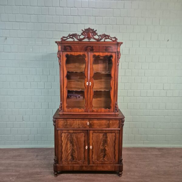 Vitrine Geschirrschrank Louis Philippe 1870 Mahagoni – Bild 2