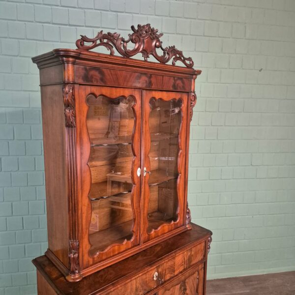 Vitrine Geschirrschrank Louis Philippe 1870 Mahagoni – Bild 6