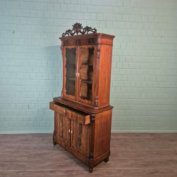 Vitrine Geschirrschrank Louis Philippe 1870 Mahagoni – Bild 12