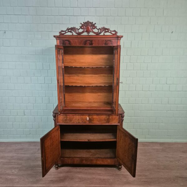 Vitrine Geschirrschrank Louis Philippe 1870 Mahagoni – Bild 9