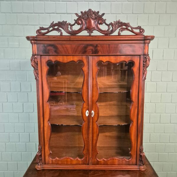 Vitrine Geschirrschrank Louis Philippe 1870 Mahagoni – Bild 4