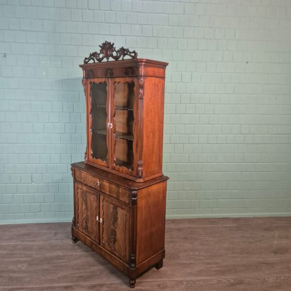 Vitrine Geschirrschrank Louis Philippe 1870 Mahagoni – Bild 3