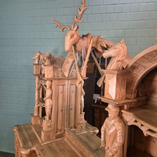 Buffetschrank Jagd-Schrank Jugendstil 1920 Kiefer – Bild 10