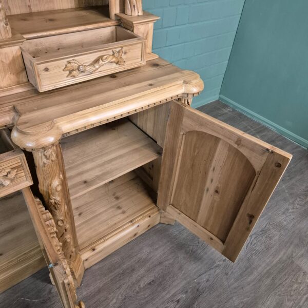 Buffetschrank Jagd-Schrank Jugendstil 1920 Kiefer – Bild 25