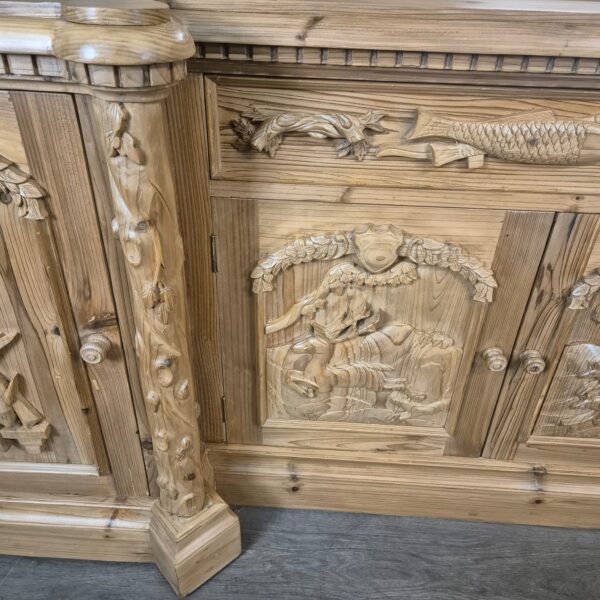 Buffetschrank Jagd-Schrank Jugendstil 1920 Kiefer – Bild 16