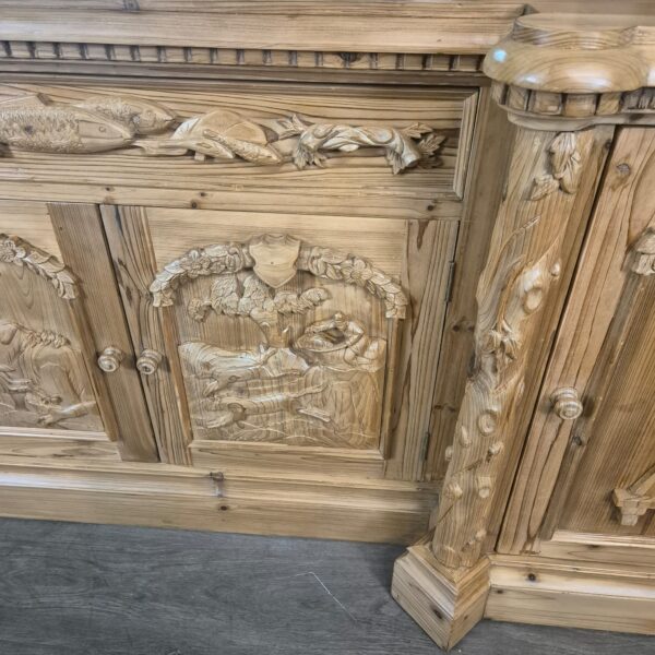 Buffetschrank Jagd-Schrank Jugendstil 1920 Kiefer – Bild 15