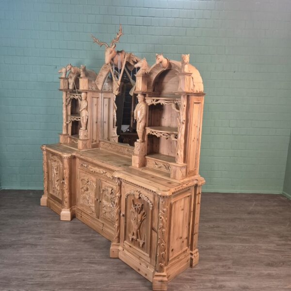 Buffetschrank Jagd-Schrank Jugendstil 1920 Kiefer – Bild 3