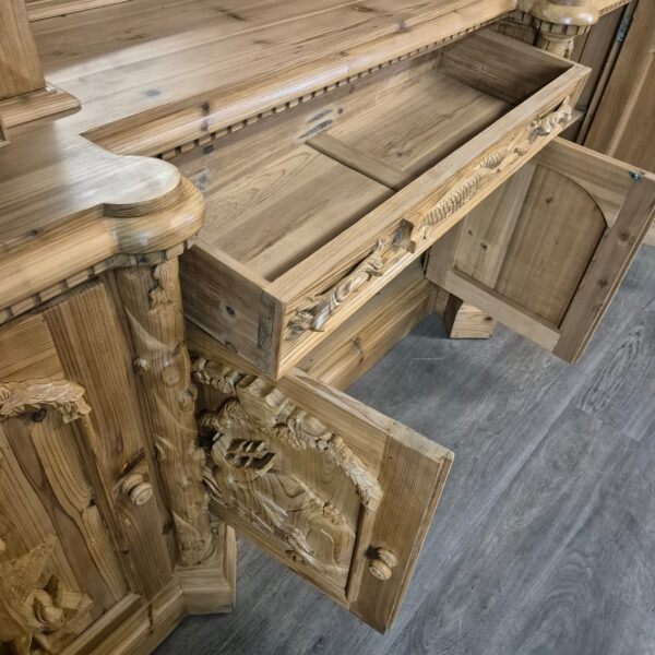 Buffetschrank Jagd-Schrank Jugendstil 1920 Kiefer – Bild 18