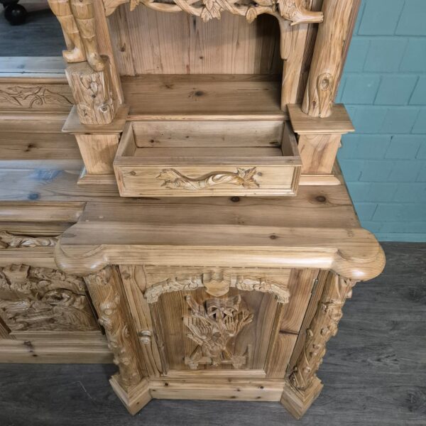 Buffetschrank Jagd-Schrank Jugendstil 1920 Kiefer – Bild 12