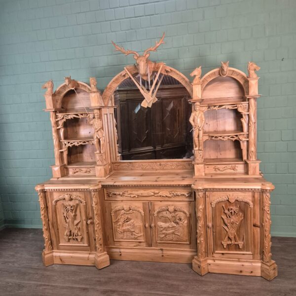Buffetschrank Jagd-Schrank Jugendstil 1920 Kiefer – Bild 2