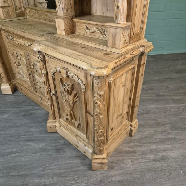Buffetschrank Jagd-Schrank Jugendstil 1920 Kiefer – Bild 13