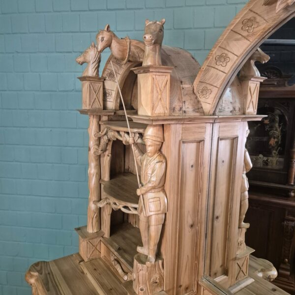 Buffetschrank Jagd-Schrank Jugendstil 1920 Kiefer – Bild 9