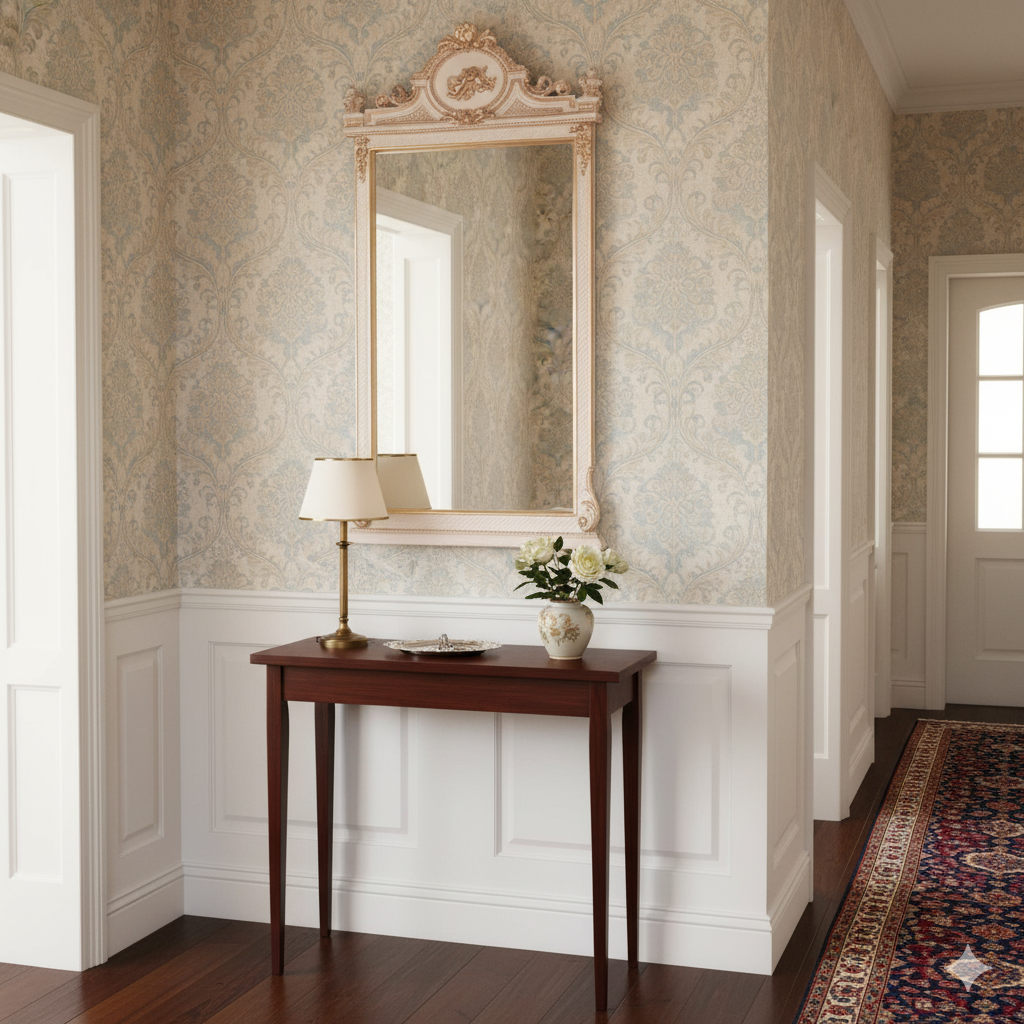 Spiegel Wandspiegel Altweiß-Gold Barockstil 0,85 m x 2,00 m – Bild 2