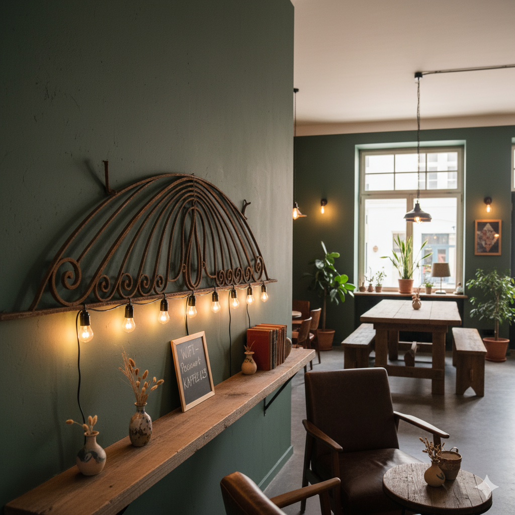 Ziergitter Jugendstil 1900 Schmiedeeisen 2,70 m x 0,70 m – Bild 2