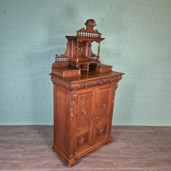 Vertiko mit Aufsatz Gründerzeit 1880 Eiche