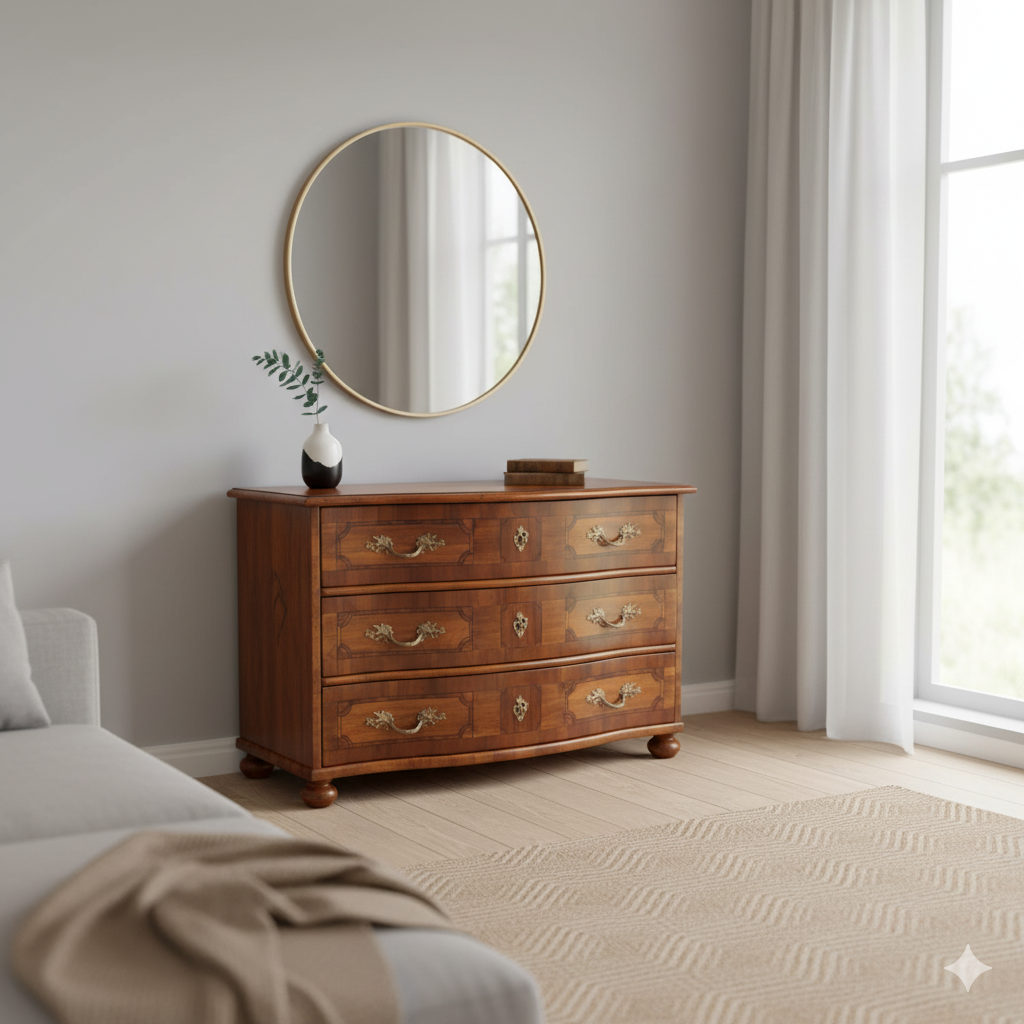 Barockkommode Kommode Barock 1770 Nussbaum – Bild 2