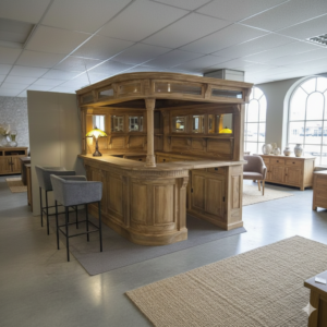 Hausbar Eckbar Theke Teakholz 2,60 m