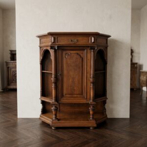 Beistellschrank Geschirrschrank Gründerzeit 1880 Nussbaum
