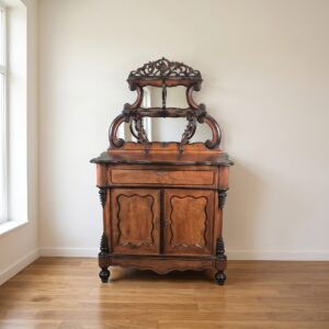 Halbschrank Anrichte mit Aufsatz Biedermeier 1850 Nussbaum