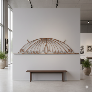 Ziergitter Jugendstil 1900 Schmiedeeisen 2,70 m x 0,70 m