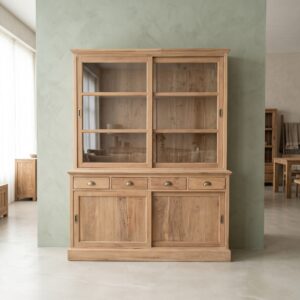 Vitrine Bücherschrank Teakholz 1,65 m