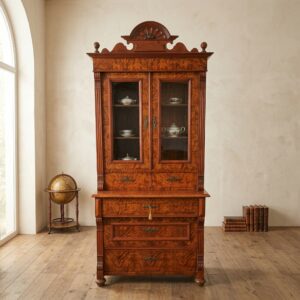 Vitrine Aufsatzschrank Gründerzeit 1880 Birke