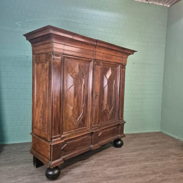 Schrank Kleiderschrank Barock 1750 Eiche – Bild 4