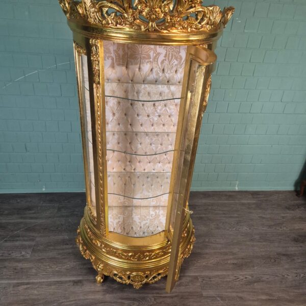 Vitrine Barockstil Massiv Holz Gold 1,02 m – Bild 10