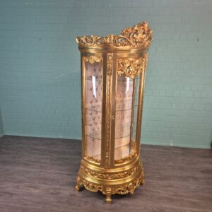 Vitrine Barockstil Massiv Holz Gold 1,02 m