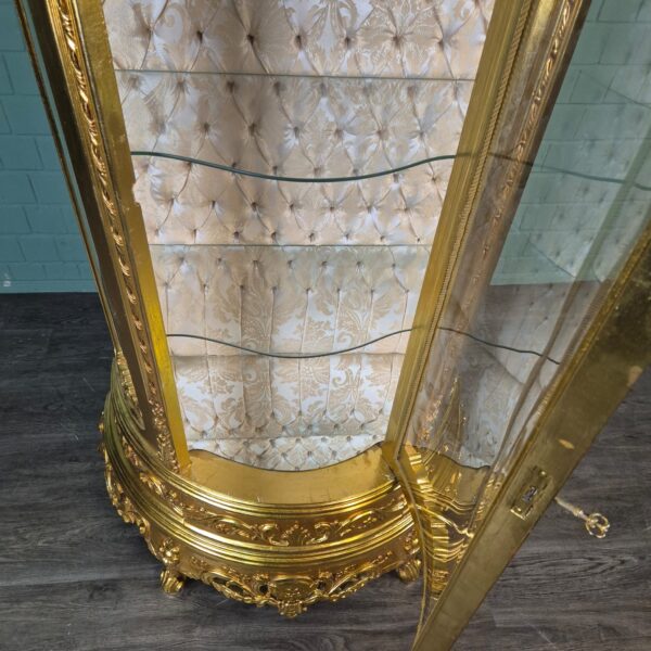 Vitrine Barockstil Massiv Holz Gold 1,02 m – Bild 12
