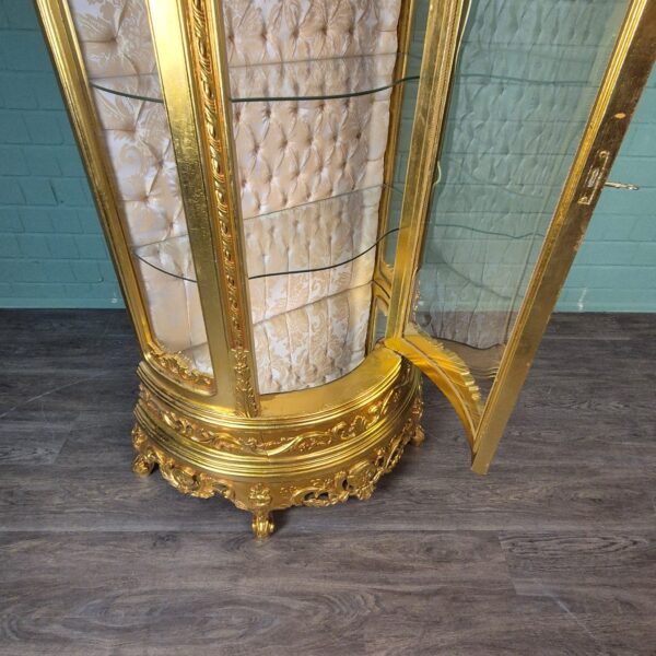 Vitrine Barockstil Massiv Holz Gold 1,02 m – Bild 15