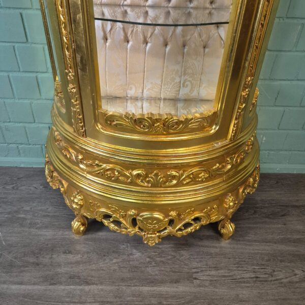 Vitrine Barockstil Massiv Holz Gold 1,02 m – Bild 6