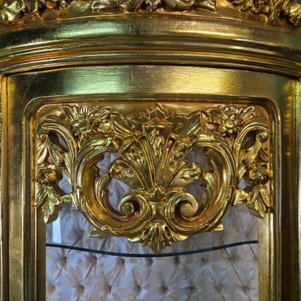 Vitrine Barockstil Massiv Holz Gold 1,02 m – Bild 7
