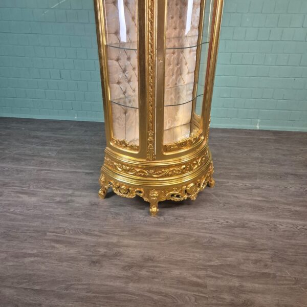 Vitrine Barockstil Massiv Holz Gold 1,02 m – Bild 5