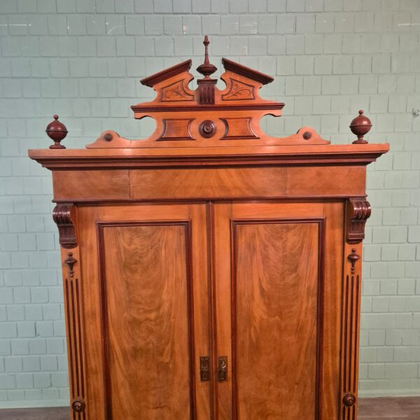Kleiderschrank Schrank Gründerzeit 1880 Mahagoni – Bild 5
