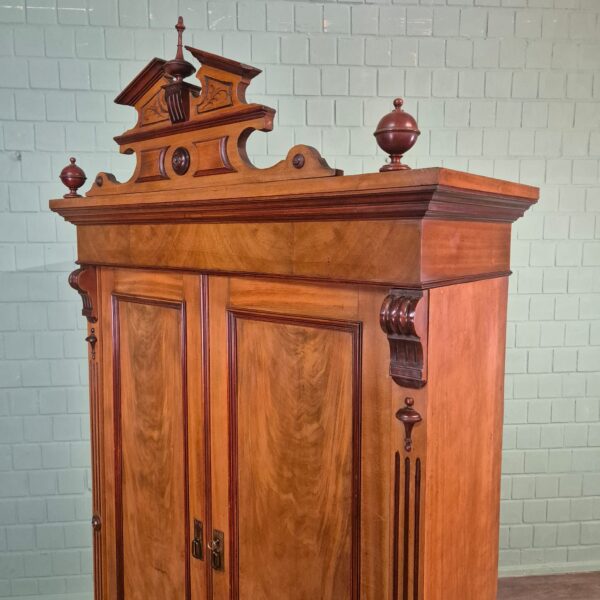 Kleiderschrank Schrank Gründerzeit 1880 Mahagoni – Bild 7