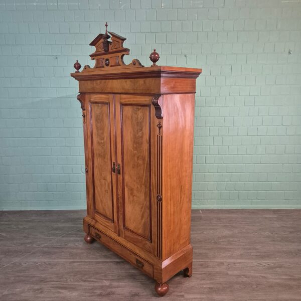 Kleiderschrank Schrank Gründerzeit 1880 Mahagoni – Bild 3