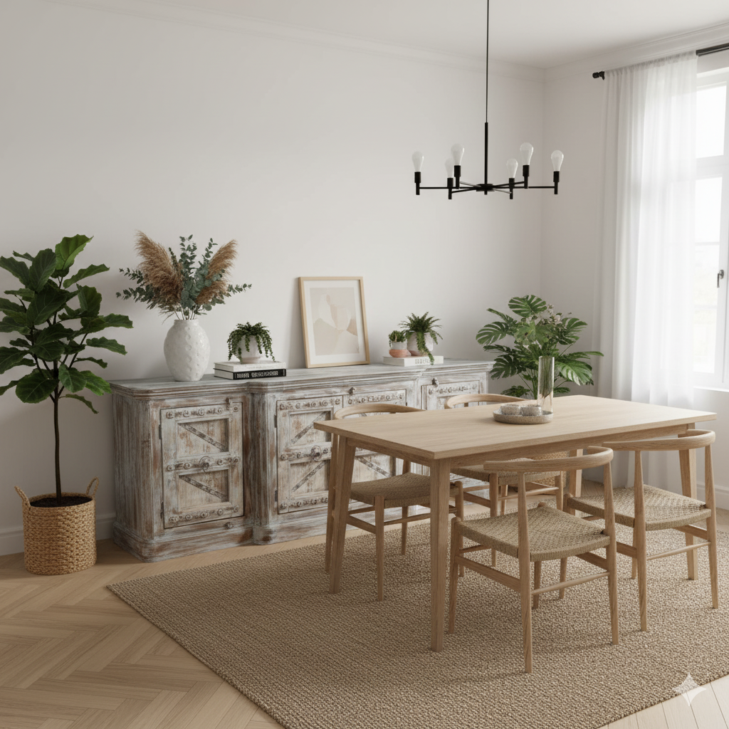 Sideboard Anrichte Teakholz 2,72 m – Bild 2