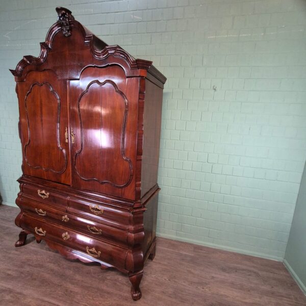 Geschirrschrank holländischer Kabinettschrank Barock 1780 Mahagoni – Bild 3