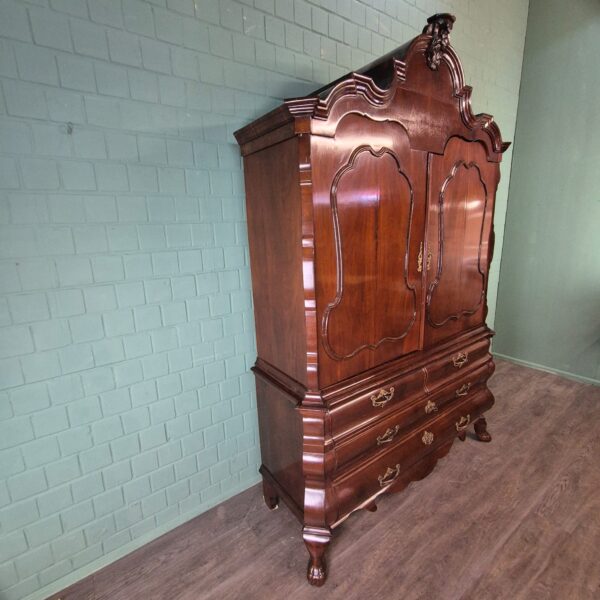 Geschirrschrank holländischer Kabinettschrank Barock 1780 Mahagoni – Bild 2