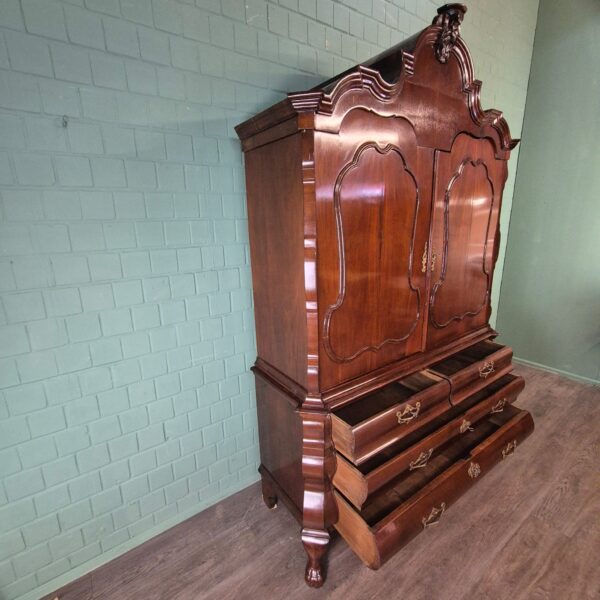 Geschirrschrank holländischer Kabinettschrank Barock 1780 Mahagoni – Bild 13