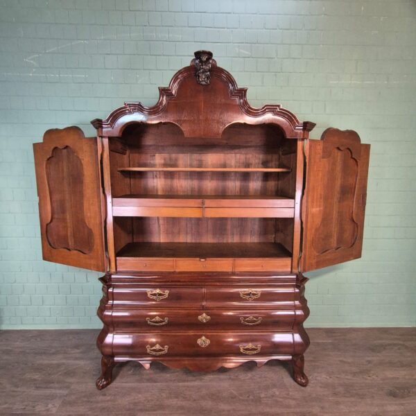 Geschirrschrank holländischer Kabinettschrank Barock 1780 Mahagoni – Bild 10