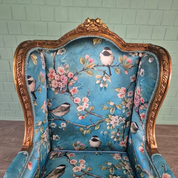 Barocksessel Sessel Barockstil Blau – Bild 8